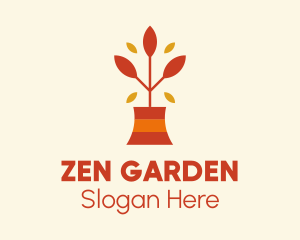 Autumn Pot Plant  logo design