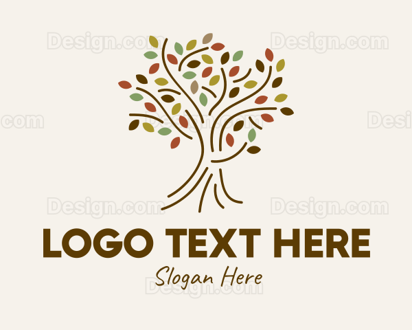 Autumn Outline Tree Logo