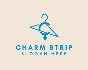 Blue Fashion Hanger  logo design