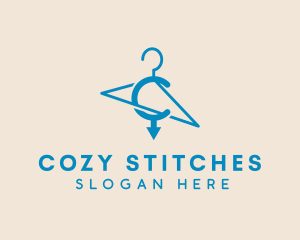 Blue Fashion Hanger  logo design