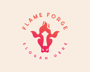 Cattle Flame Restaurant logo design