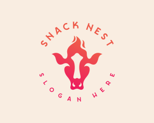 Cattle Flame Restaurant logo design