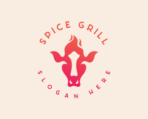 Cattle Flame Restaurant logo design