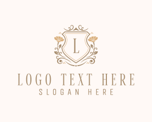 Stylish Floral Shield  logo