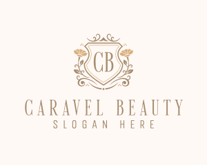 Stylish Floral Shield  logo design