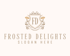 Stylish Floral Shield  logo design