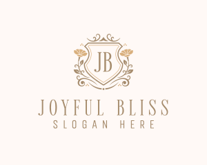 Stylish Floral Shield  logo design