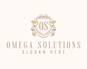 Stylish Floral Shield  logo design