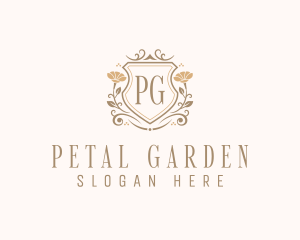 Stylish Floral Shield  logo design