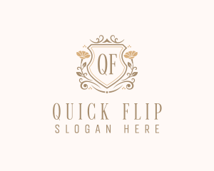 Stylish Floral Shield  logo design