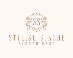 Stylish Floral Shield  logo design