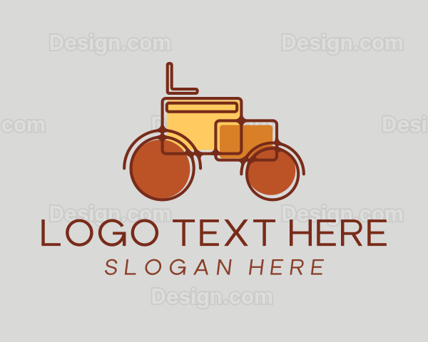 Retro Farming Tractor Logo