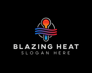 Heating Cooling HVAC logo design