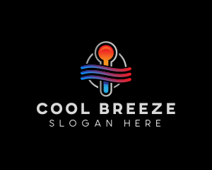 Heating Cooling HVAC logo design