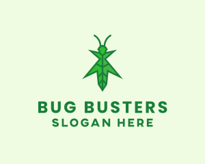 Nature Leaf Grasshopper  logo design