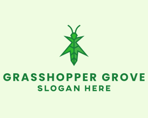 Nature Leaf Grasshopper  logo design