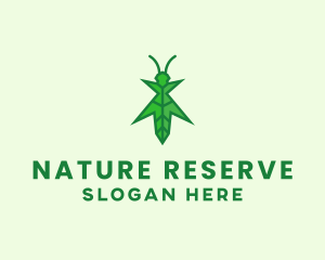 Nature Leaf Grasshopper  logo design