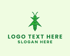 Cricket - Nature Leaf Grasshopper logo design