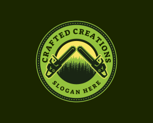 Forest Woodwork Chainsaw logo design