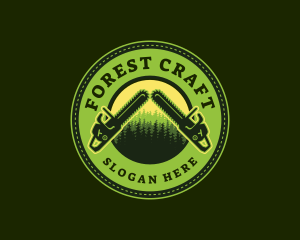 Forest Woodwork Chainsaw logo design