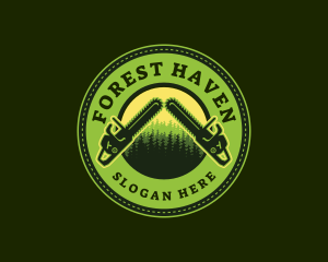 Forest Woodwork Chainsaw logo design