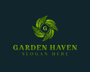 Eco Garden Leaves logo design