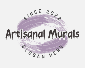 Purple Paint Graffiti logo design