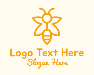 Yellow Bee Outline logo