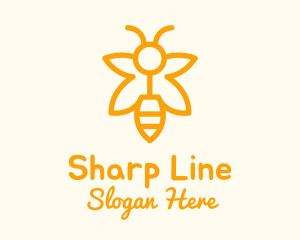 Yellow Bee Outline logo design