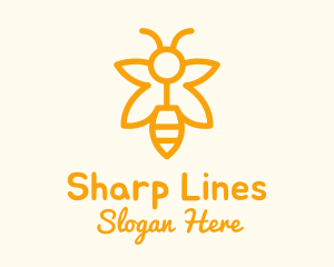 Yellow Bee Outline logo design