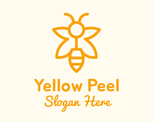 Yellow Bee Outline logo design