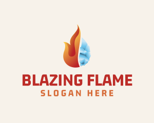 Flame Cooling Thermostat logo design