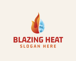 Flame Cooling Thermostat logo design