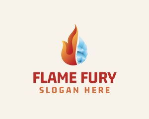 Flame Cooling Thermostat logo design