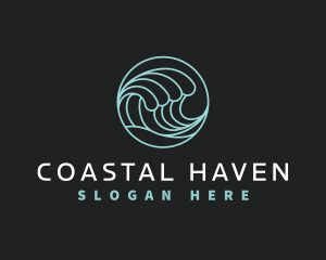 Abstract Wave Surf logo design