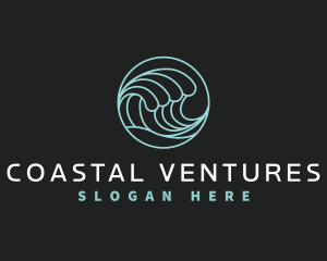 Abstract Wave Surf logo design