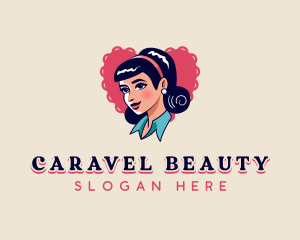 Pinup Retro Beauty logo design