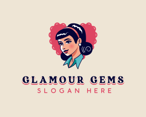 Pinup Retro Beauty logo design