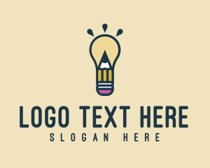 Copywriting - Light Bulb Idea Pencil logo design