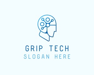 AI Tech Brain logo design