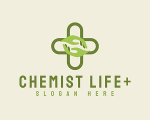 Green Chemist Pharmacy Cross logo design