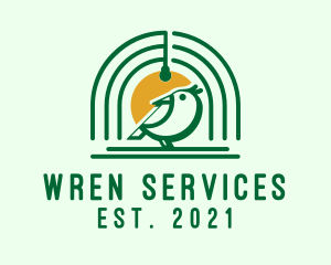 Nature Wren Bird Bulb logo