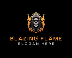 Fire Reaper Skull Gaming logo design