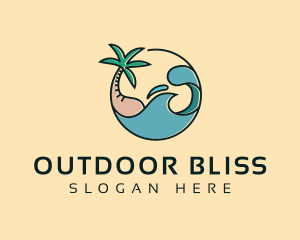 Beach Island Waves logo design