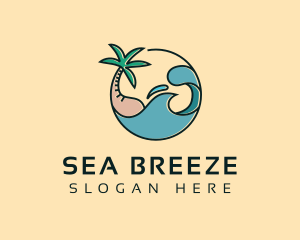 Beach Island Waves logo design