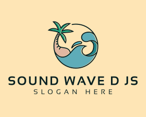 Beach Island Waves logo design