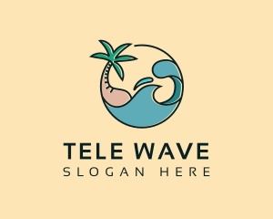 Beach Island Waves logo design