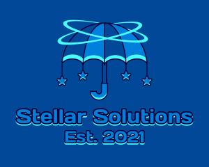 Orbital Umbrella  Star  logo design
