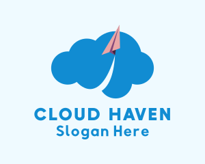 Paper Plane Cloud logo design