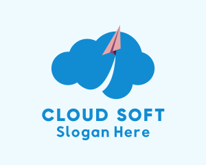 Paper Plane Cloud logo design